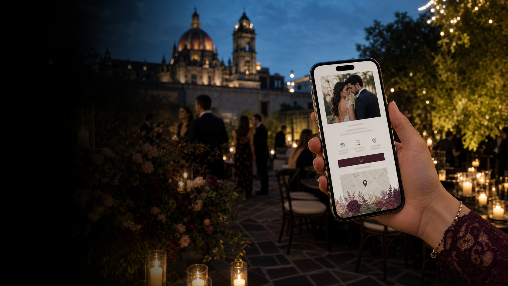 Ambiente de fiesta e invitación digital